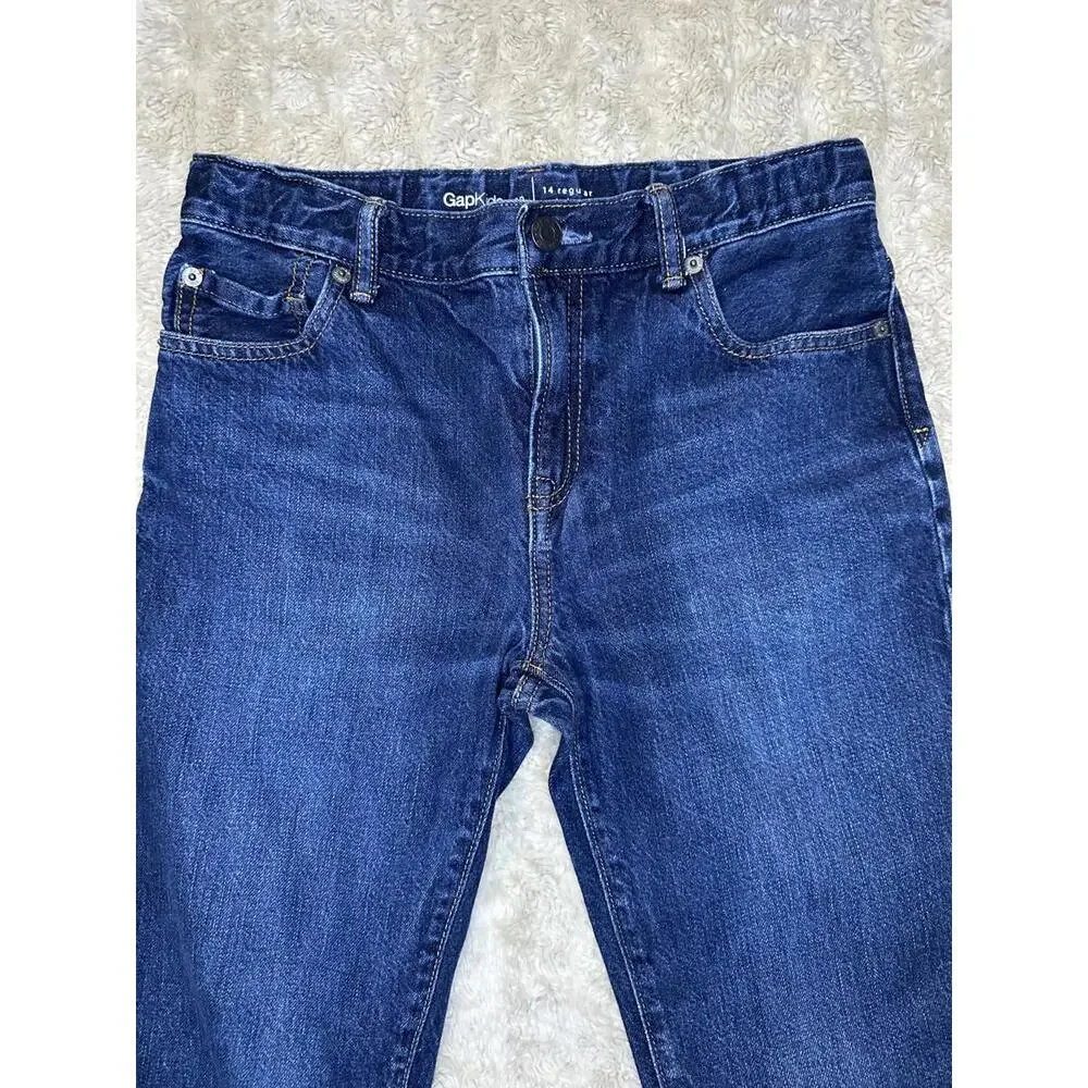 GAPKids 1969 classic slim straight medium-dark wash denim jeans Youth 14 Reg
